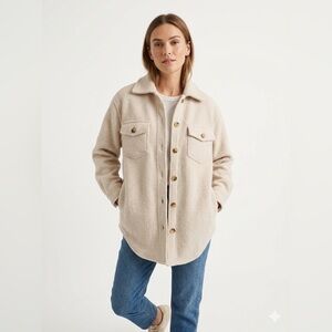 Jackson Rowe Cream Sherpa Shacket